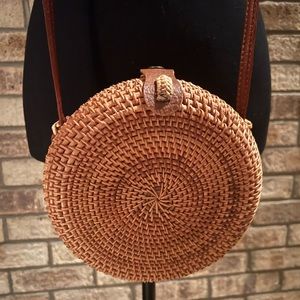 Round Rattan Purse